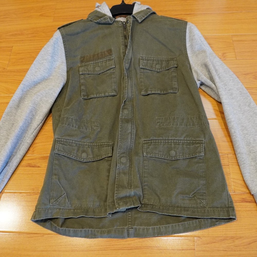 H&M Green and Gray Jacket Zip Up - Large